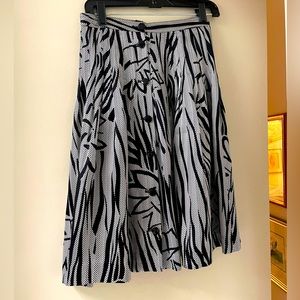 Vintage Valentino Silk Top and Skirt Black and Gray